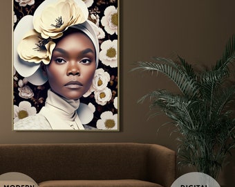 African American Digital Art Prints , Black Art Decor, Instant Download, Black Woman Art, Black Girl Magic, Melanin Art, Digital Download