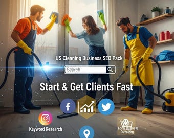 Paquete SEO para empresas de limpieza en EE. UU. / Formularios para startups, lista de verificación, plantillas de facturas (descarga digital)