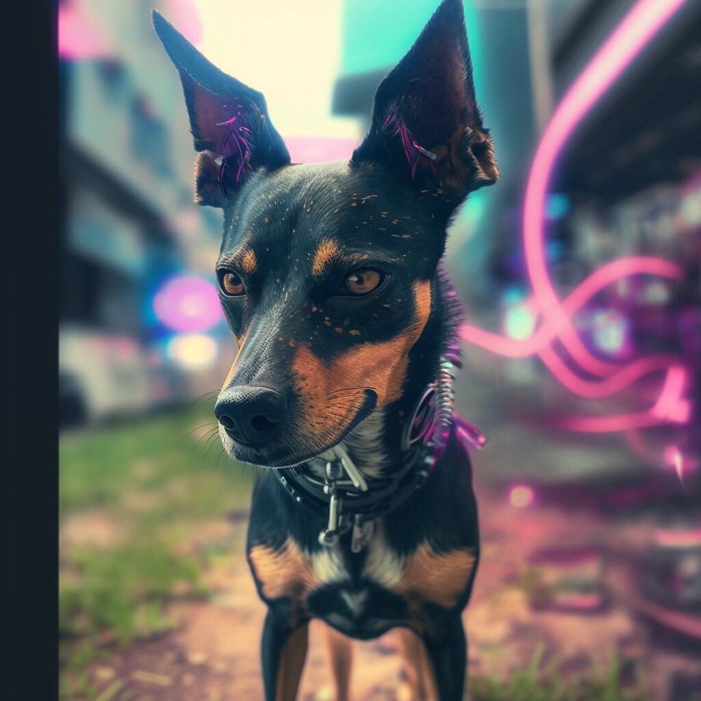 Custom Digital Cyberpunk Dog Portrait Personalized Artwork of Your ...
