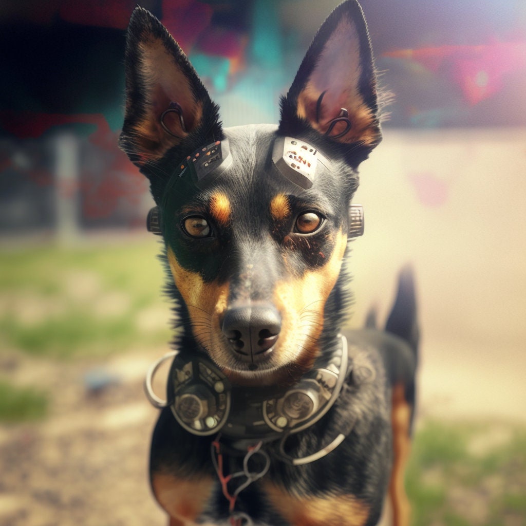 Custom Digital Cyberpunk Dog Portrait Personalized Artwork of Your ...