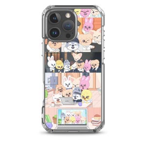 Estuche transparente con collage de dibujos animados de SKZOO Stray Kids para iPhone®