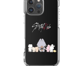 Cute SKZOO Stray Kids Kpop Animal Group Black Clear Case for iPhone®