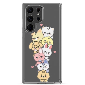 Funda transparente con bonitos dibujos de Stray Kids y personajes de SKZOO SKZ para Samsung®