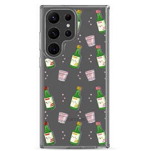 Cute Korean Drink Soju Bottles and Shot Glasses Clear Case for Samsung®