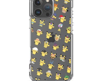 Cute Poke Themed Cartoon Pattern Clear Case for iPhone®