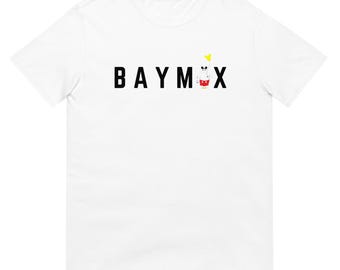 Cute Baymax Disney Parks Logo Style White Short-Sleeve Unisex T-Shirt