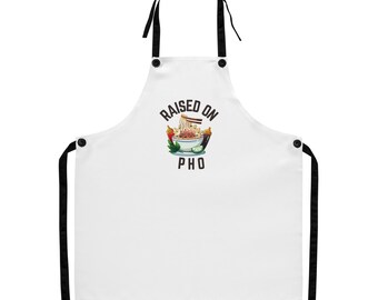 Cute Cartoon Raised on Pho Vietnamese Food White Unisex Apron