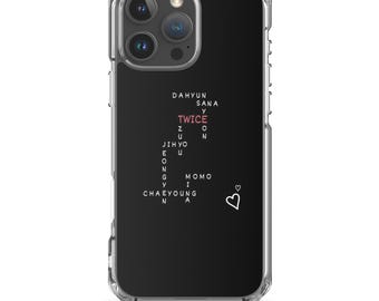 Cute Korean Kpop Group Twice Crossword Style Black Clear Case for iPhone®