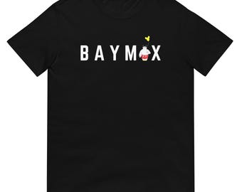 Cute Baymax Disney Parks Logo Style Black Short-Sleeve Unisex T-Shirt