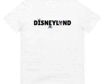 Cute Stitch Character Disneyland Style White Short-Sleeve Unisex T-Shirt