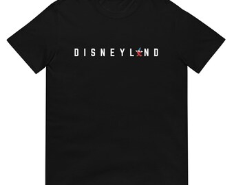 Sorcerer Mickey Mouse Disneyland Logo Style Black Short-Sleeve Unisex T-Shirt