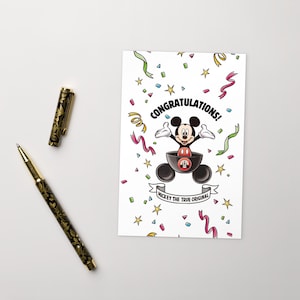 Carte postale standard Mickey Mouse cadeau de félicitations pour diplômé