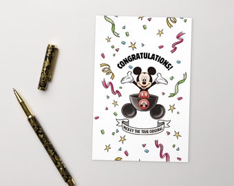 Carte postale standard Mickey Mouse cadeau de félicitations pour diplômé