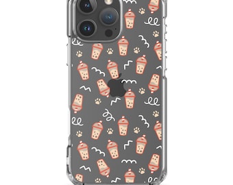 Cute Boba Pattern Clear Case for iPhone®