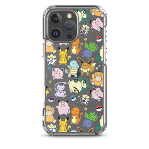 Cute Pikachu and Friends Funny Drawing Pattern Clear Case for iPhone®