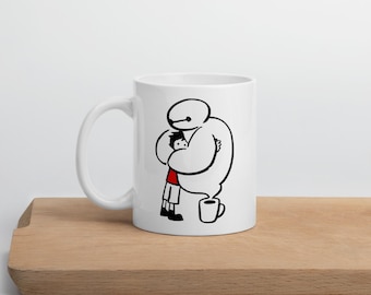 Cute Baymax Big Hero 6 Coffee White Glossy Mug