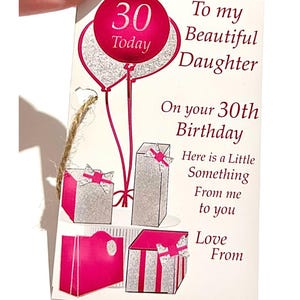 Étiquette cadeau personnalisée 30e anniversaire pour fille petite fille filleule nièce soeur cousine 30e ballon cadeau design souvenir unique