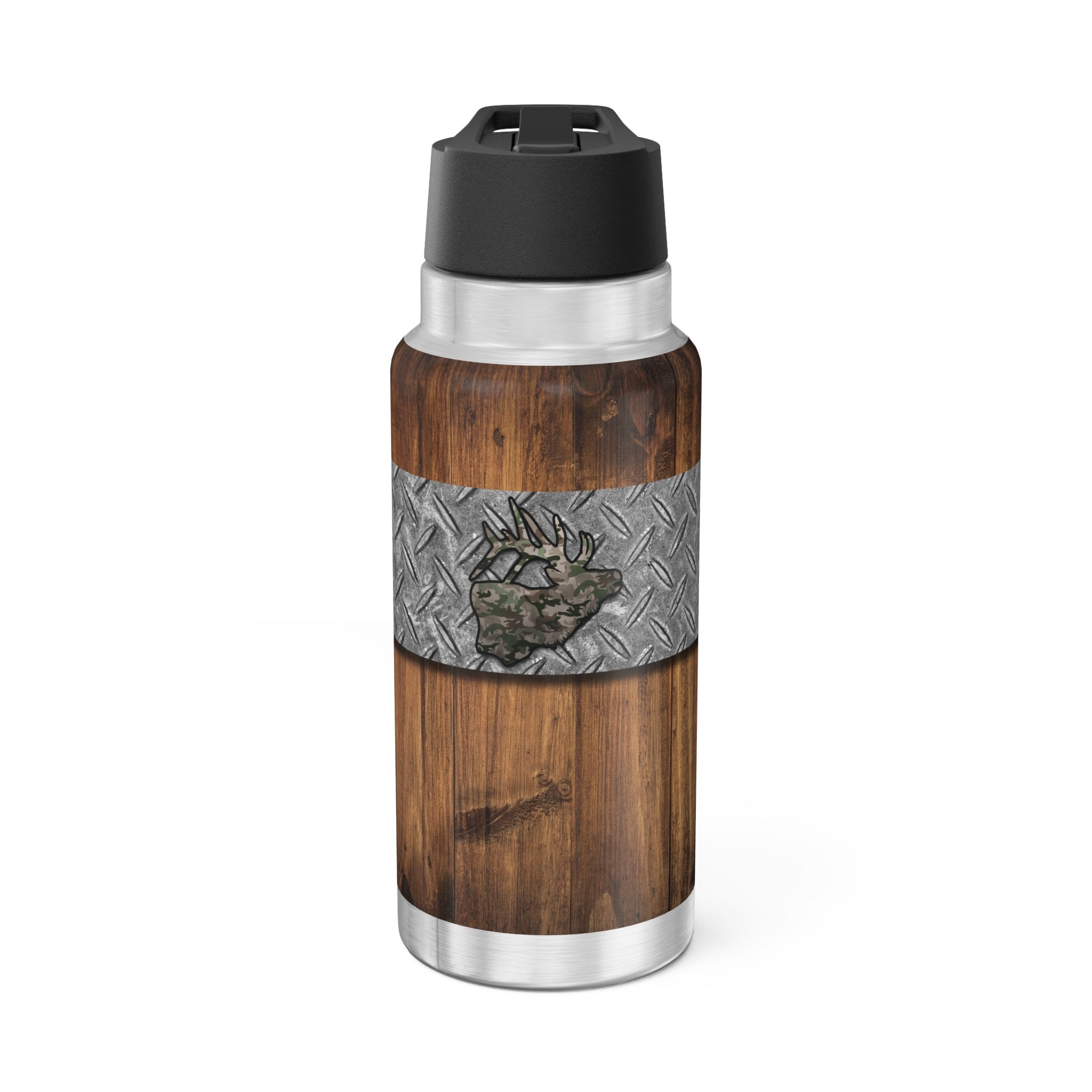 Elk Hunting Gator Stainless Tumbler 32oz | Insulated Camouflage Cup