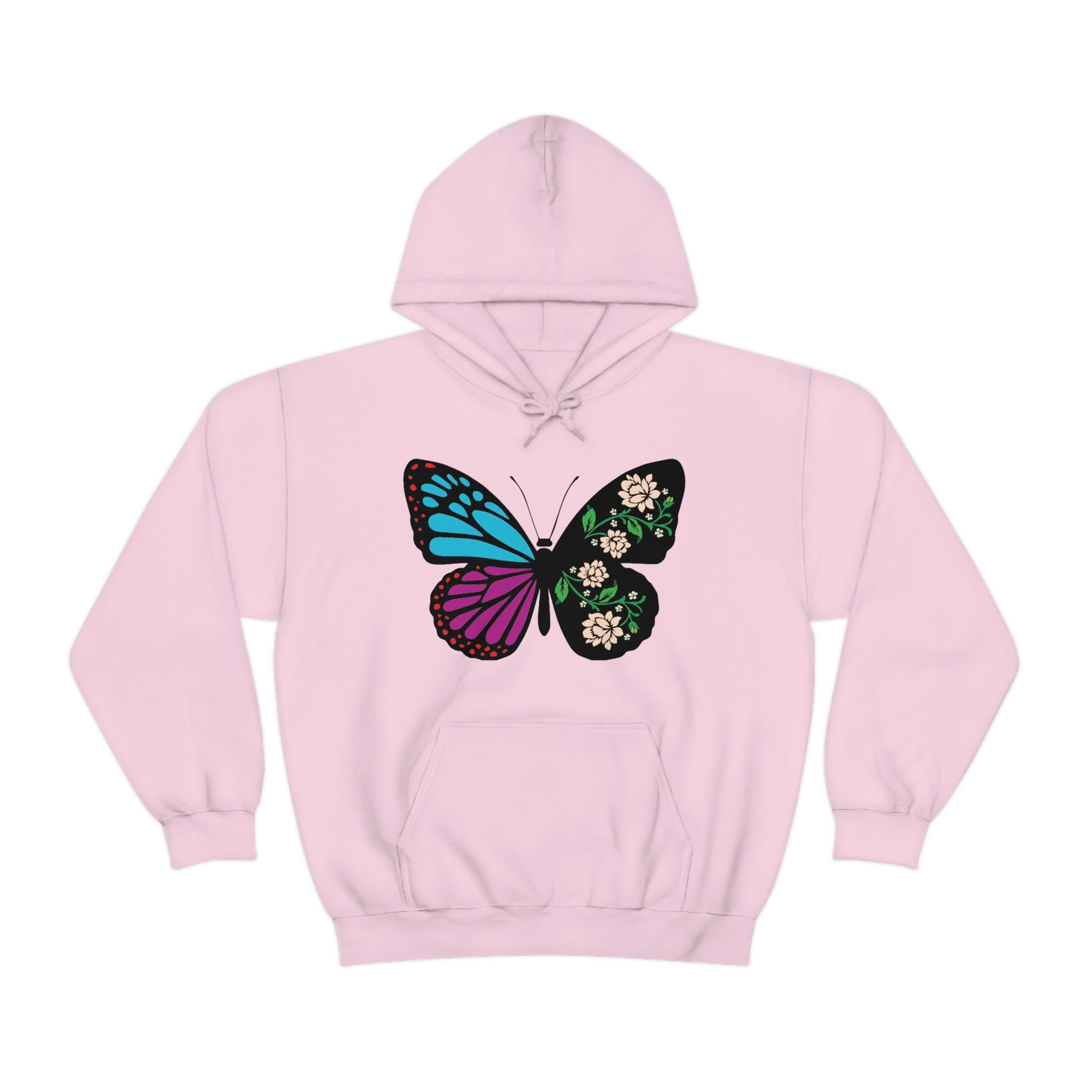★CPGN STUDIO★Miracle Butterfly Pigment Sweatshirt★ Women's Floral Butterfly Print Hoodie – Cozy Graphic