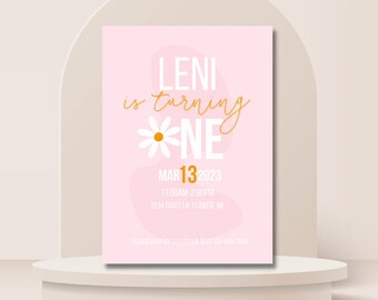 Daisy 1st Birthday Digital Download Invite [Editable]