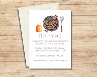 Baby-Q Baby Shower Invitation Digital Download [Editable]
