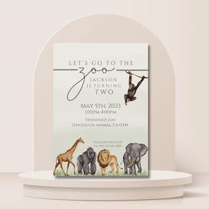 Zoo Birthday Digital Download Invite [Editable]