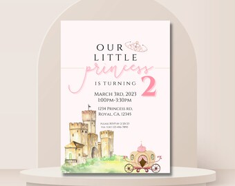 Princess Birthday Digital Download Invite [Editable]