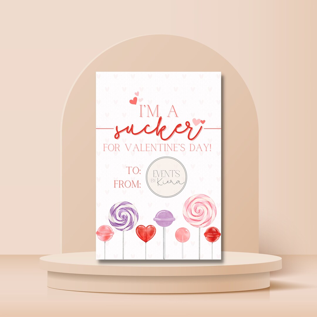 Printable Sucker Valentine’s Card [digital Download] - Etsy