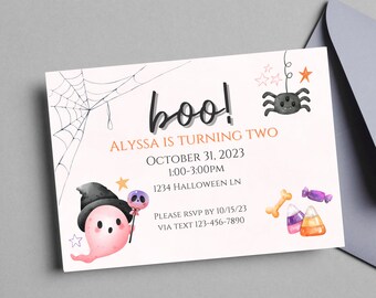Boo! Halloween Birthday/Party Digital Download Invite [Editable]