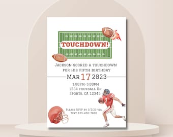 Football Birthday Digital Download Invite [Editable]