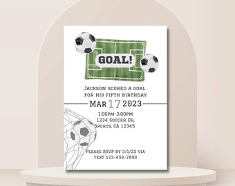 Soccer Birthday Digital Download Invite [Editable]