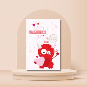 Tarjeta de San Valentín de Monster imprimible [Descarga digital]