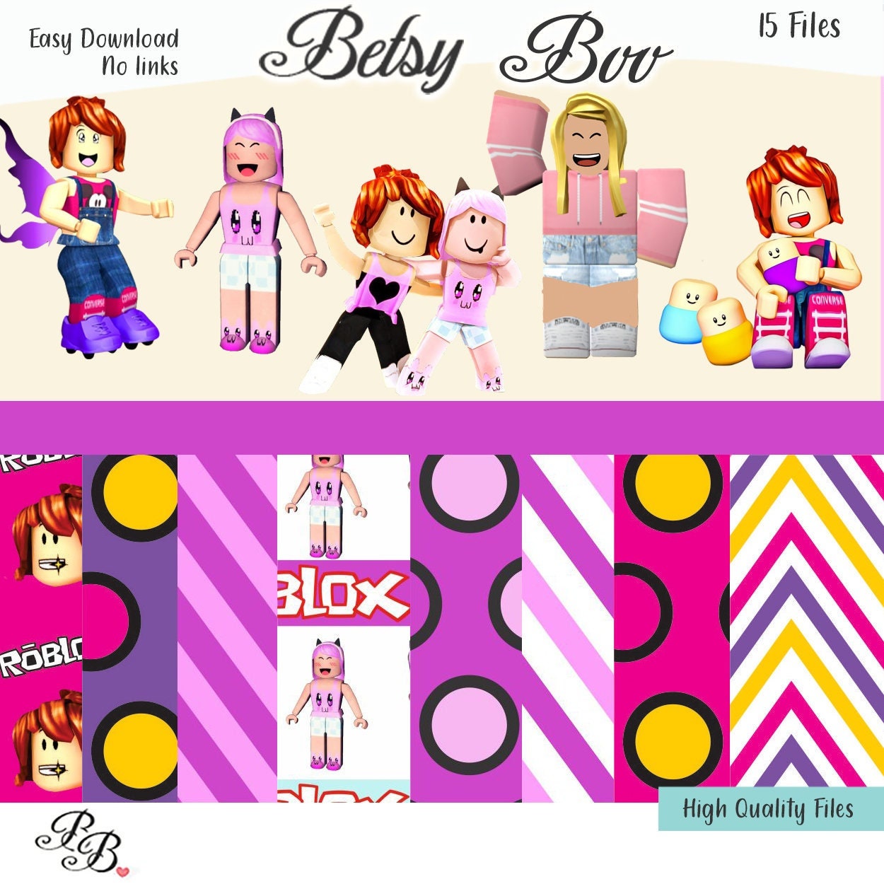 Roblox Girls Clipart PNG Digital Image Clip Art INSTANT Etsy UK