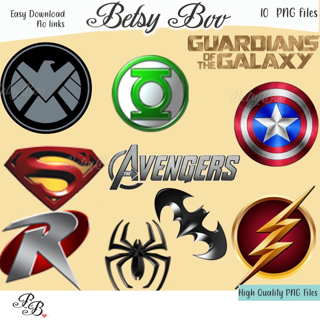 SuperHelden Logos Clipart PNG Digital Superheld Clip Art - Etsy.de
