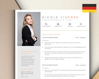 Lebenslauf Vorlage, Bewerbungsvorlagen Deutsch, Deckblatt, Word, Pages, Google Docs, Bewerbung Modern, Ausbildung, Tabellarischer Lebenslauf