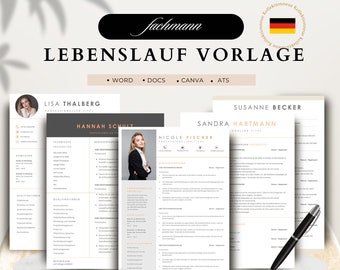 Lebenslauf Vorlage, Bewerbungsvorlagen Deutsch Word, Pages, Google Docs, Deckblatt,  Bewerbung Modern, Ausbildung, Tabellarischer Lebenslauf
