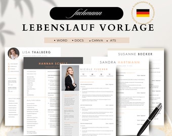 Lebenslauf Vorlage, Bewerbungsvorlagen Deutsch Word, Pages, Google Docs, Deckblatt, Bewerbung Modern, Ausbildung, Tabellarischer Lebenslauf