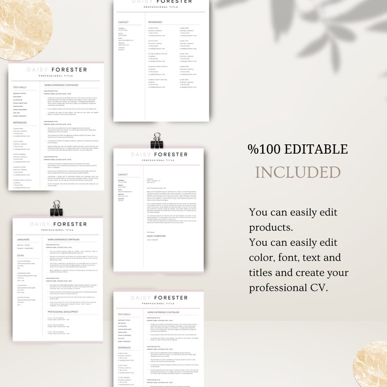 Professional Resume Template for Google Docs , Word & Pages Clean CV Template , Resume and Cover Letter Template image 3