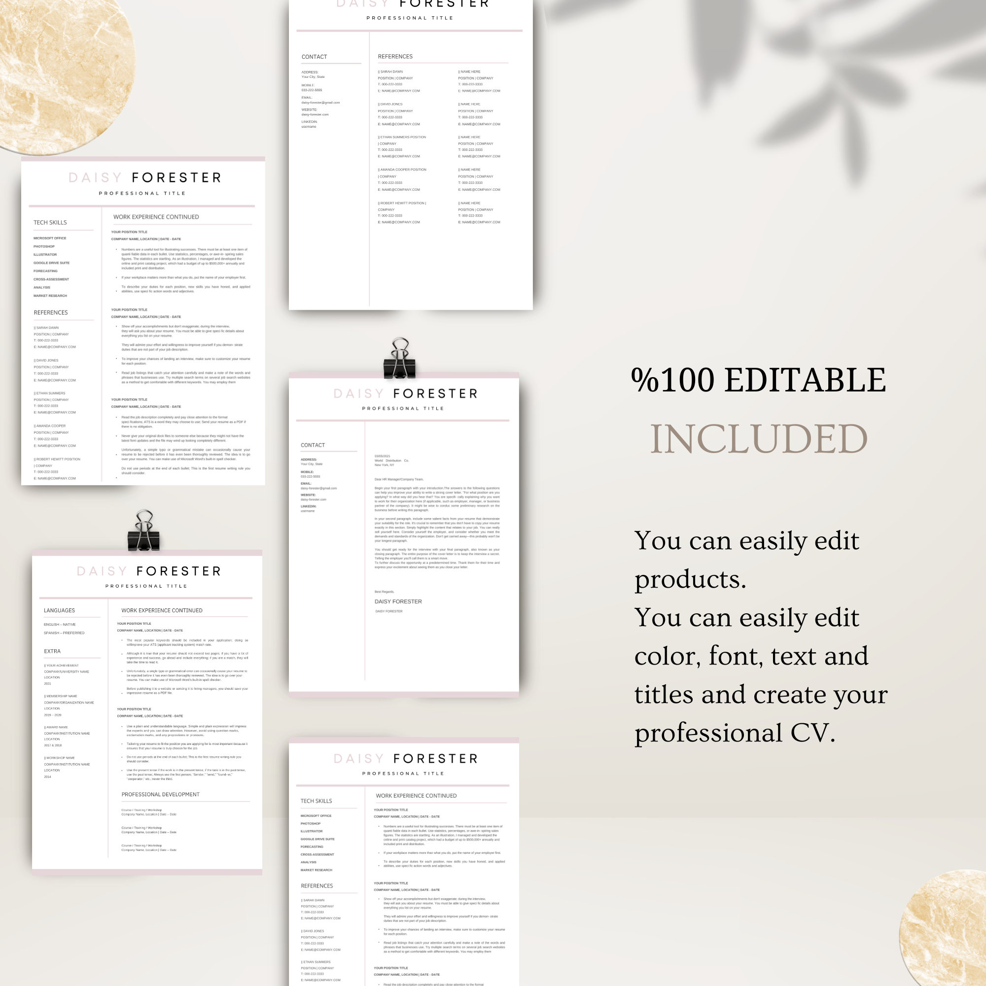 Professional Resume Template for Google Docs , Word & Pages Clean CV ...