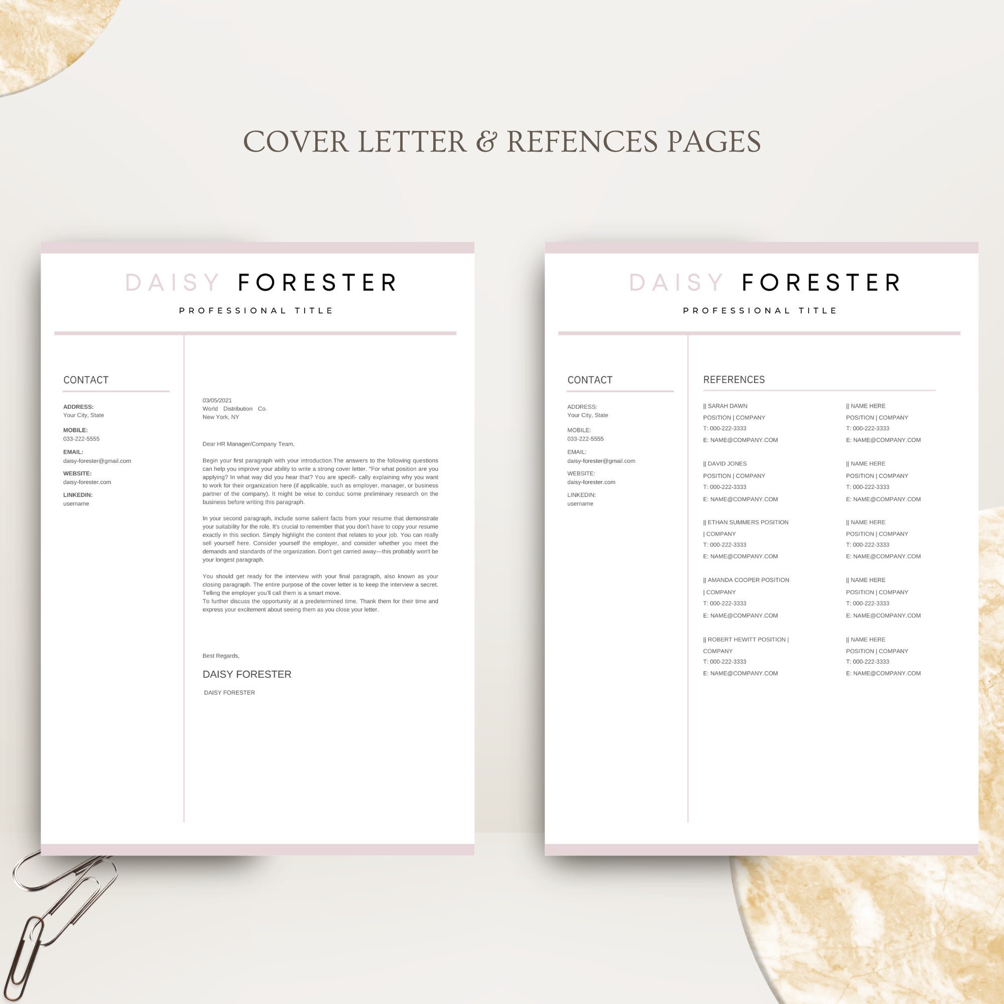 Professional Resume Template for Google Docs , Word & Pages Clean CV ...
