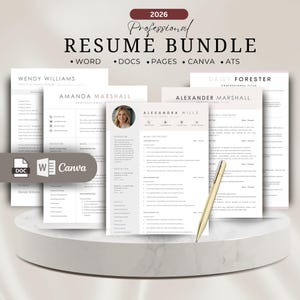 ATS CV Google Docs CV-mall för Word och Pages Ren CV-mall, CV- och personligt brevmall, modern CV-mall