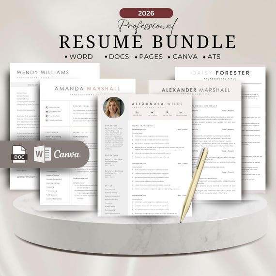 ATS Resume Google  Docs Resume Template for Word & Pages Clean CV Template , Resume and Cover Letter Template,resume template modern