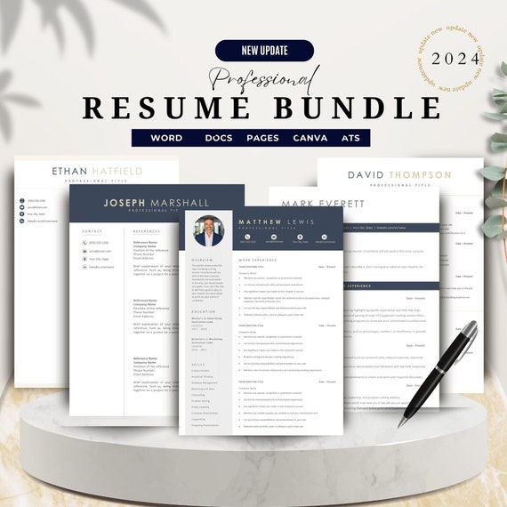 Google Docs  Resume ATS Template for Word & Pages Resume Clean CV Template , Resume and Cover Letter Template,resume template modern