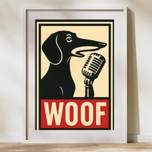 Poster Retro Dackel: Mid-Century Modern Kunst Hund (Digitaler Download 45 x 60 cm