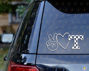 Peace Love Tennessee Car Decal, Rocky Top, Customizable Vinyl
