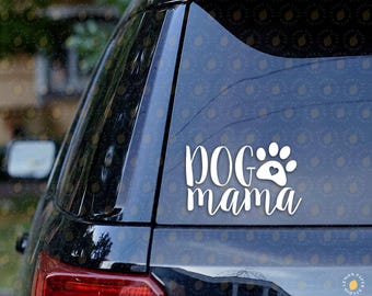 Dog Mama Decal: Pawprint Car Window Sticker - Choice of Color