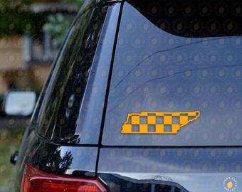 Checkered Tennessee State Decal: Car, Water Bottle Decal