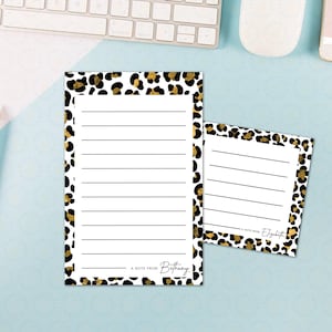 Personalized Cheetah Print Notepad | Memo Pad | Gift for Teacher | Personalized Notepad | Stationery | Grocery List | Shopping List