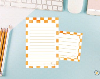 PERSONALIZED Tennessee Notepad | UT Checkered Stationery Gift