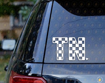 Checker Print Tennessee Decal: For Your Car, Water Bottle, Laptop, etc.